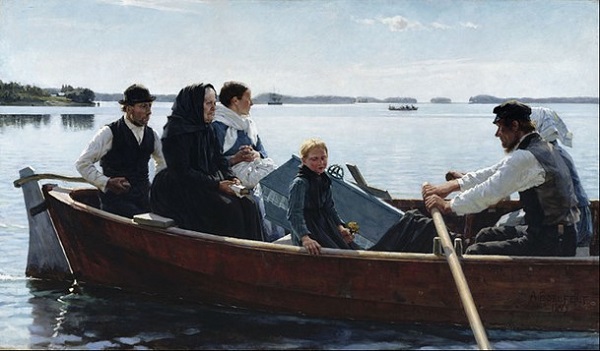 Transportar un ataúd infantil. Albert Edelfelt, 1879