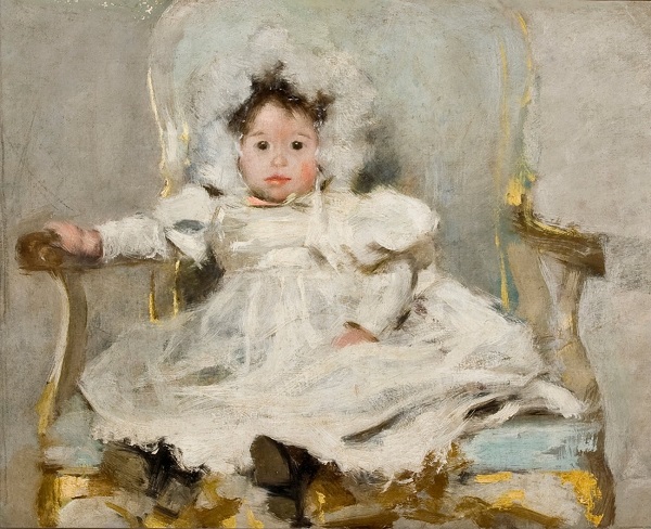 Retrato de una niña vestida de blanco