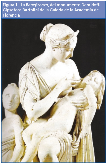 Figura 1. La Beneficenza, del monumento Demidoff. Gipsoteca Bartolini de la Galería de la Academia de Florencia