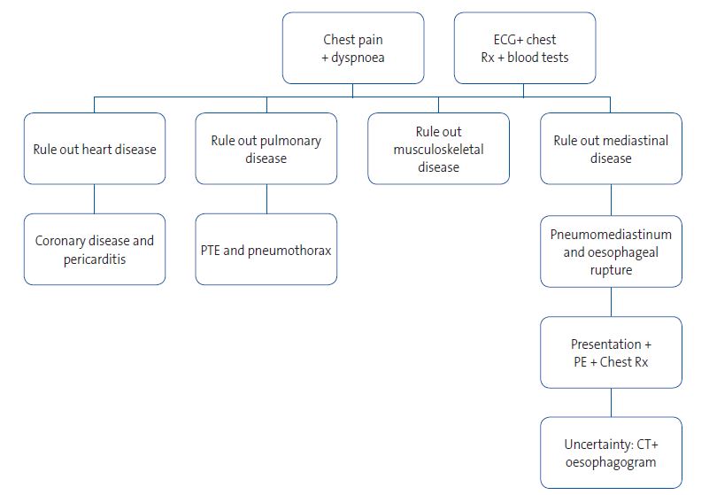 Figure 1. Algorithm for differential diagnosis of acute chest pain