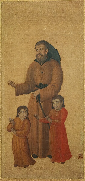 Padre y dos hijos. Autor desconocido, s. XVII